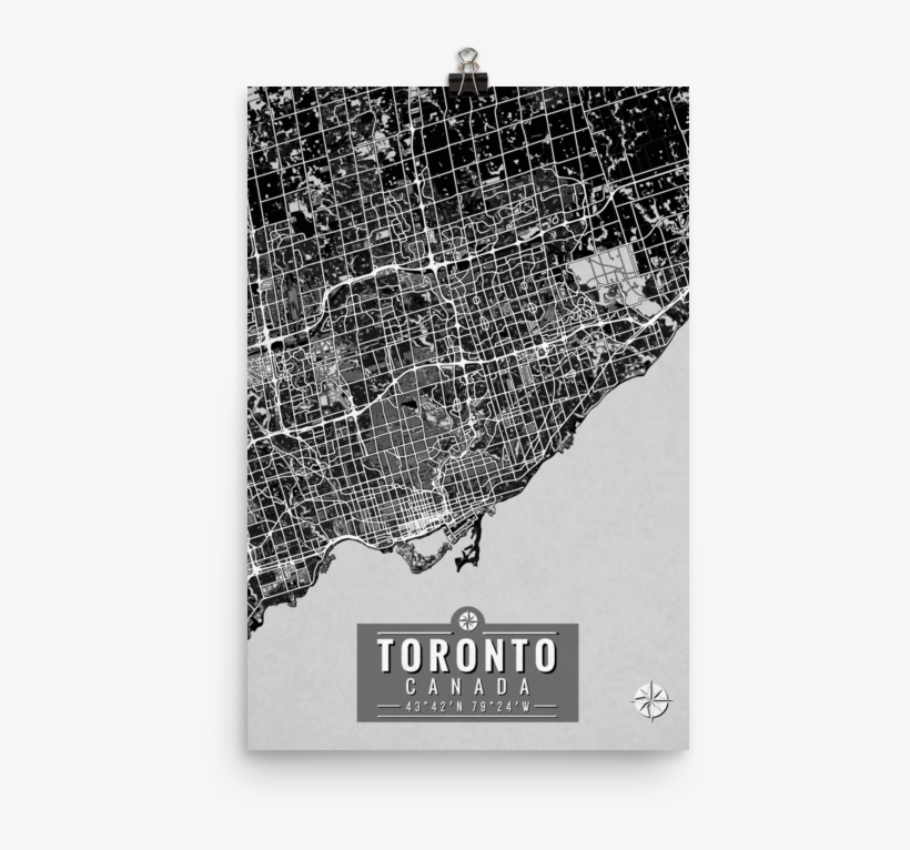 Toronto Canada Map With Coordinates - Graphic Design, transparent png #5111759