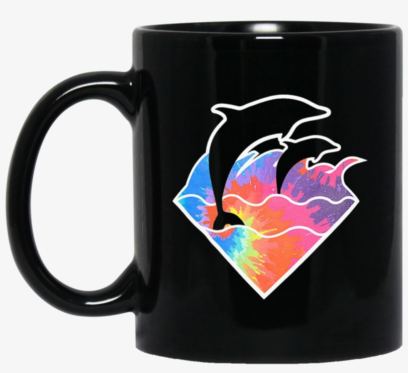 Pink Dolphin Mug - Pink Dolphin Waves Tie Dye Hoodie, transparent png #5112391