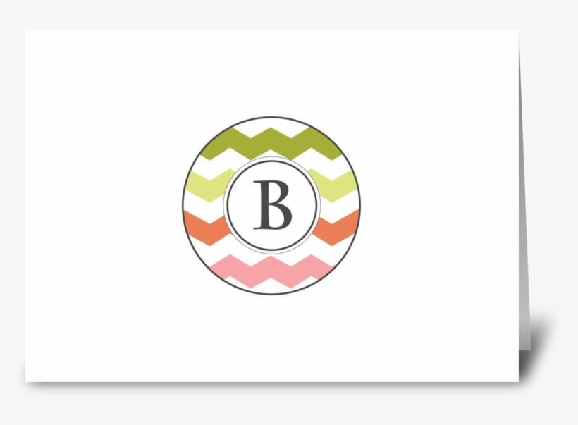 Chevron Monogram "b" Greeting Card - Circle, transparent png #5113283