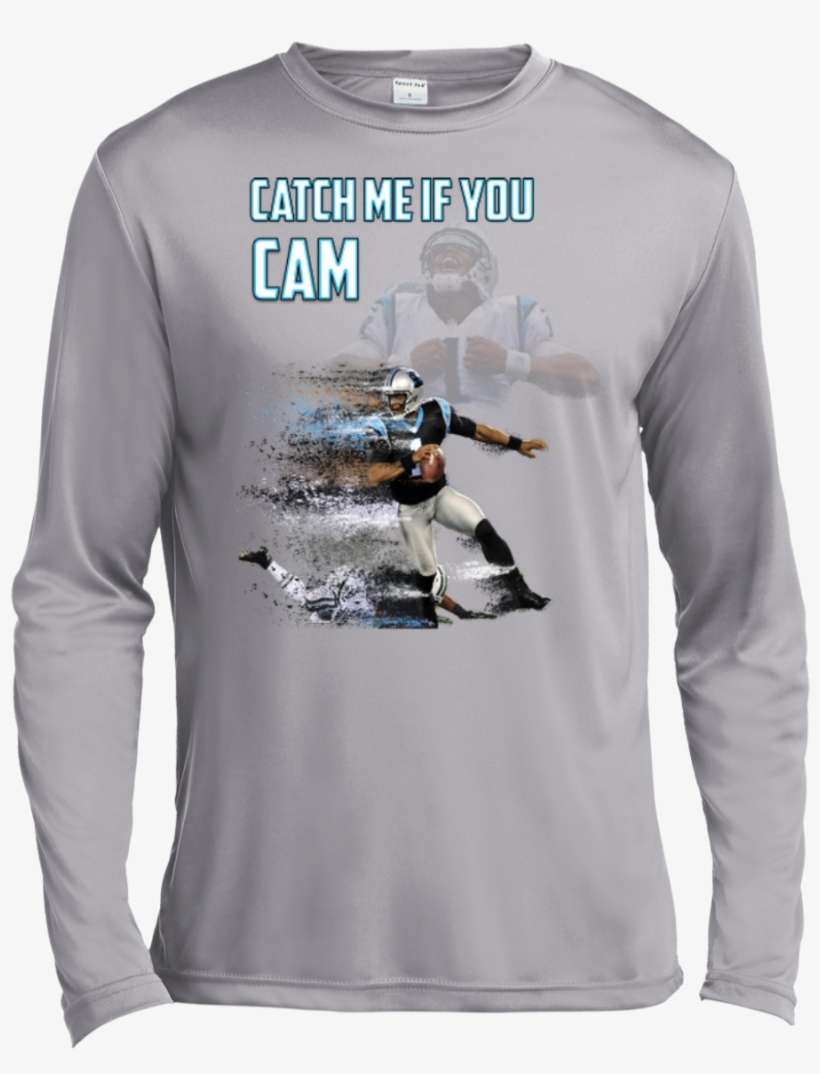 Cam Newton Panthers Custom Designed Fan Tall Long Sleeve - Mens Penguin Power Bike White Print Long Sleeve Moisture, transparent png #5117063