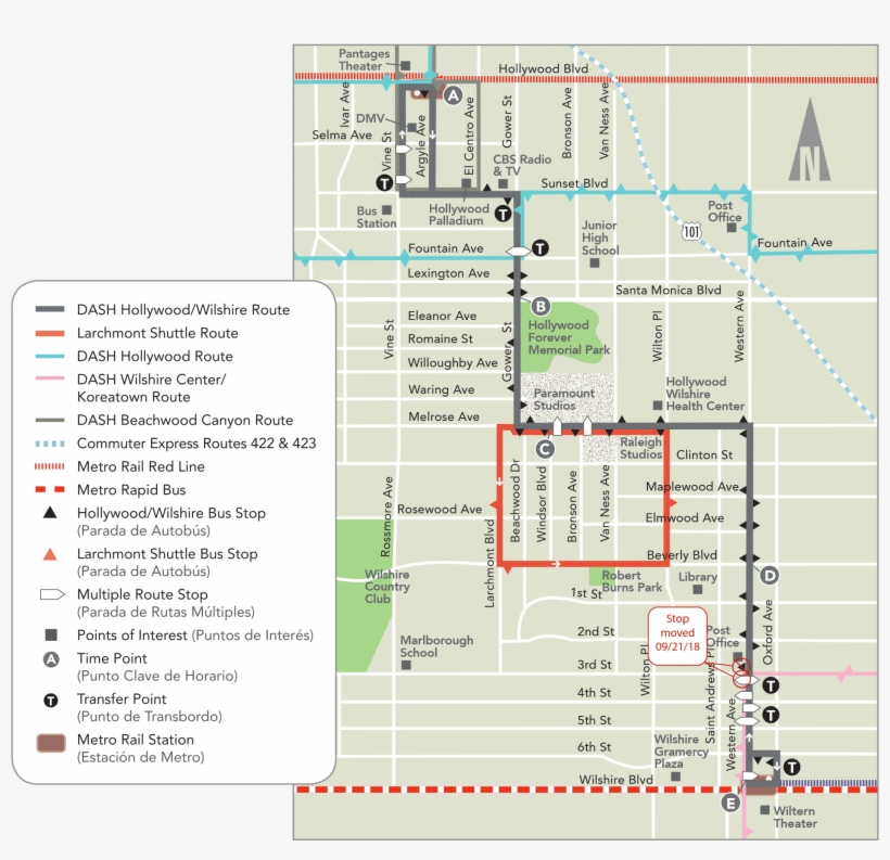 Dash Hollywood/wilshire Map - Hollywood, transparent png #5117486
