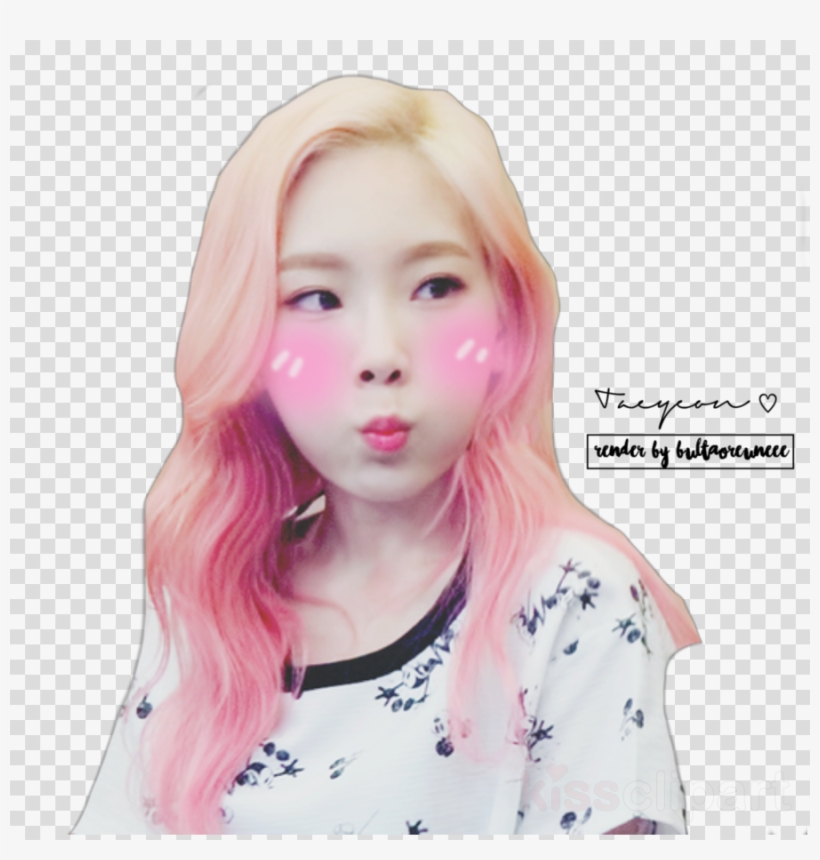 Taeyeon Png Clipart Taeyeon Girls' Generation Face - Kpop Taeyeon Pink Hair, transparent png #5119991