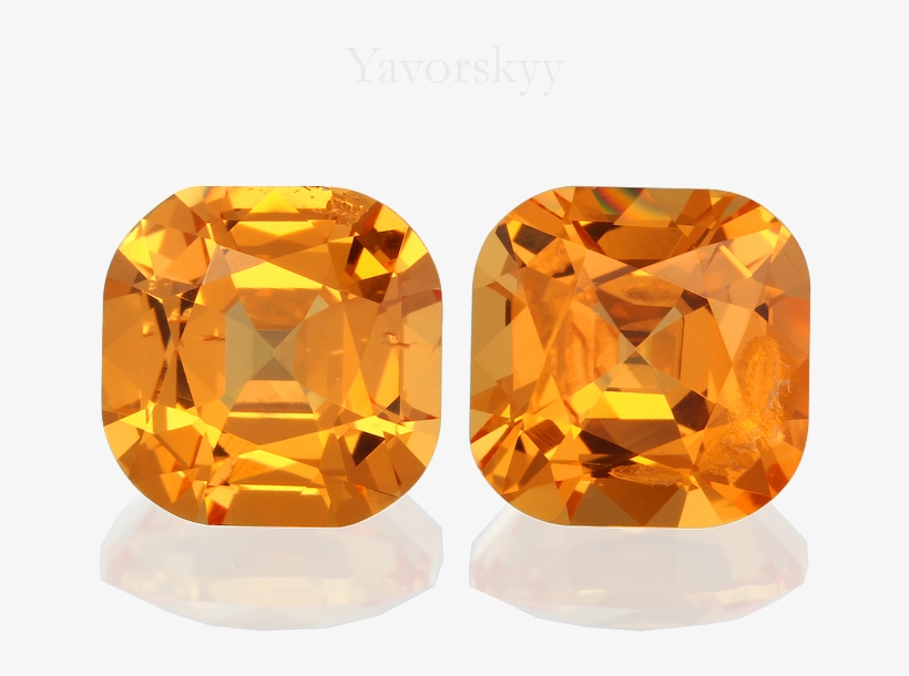 Top View Photo Of Cushion Mandarin Garnet - Diamond, transparent png #5120652