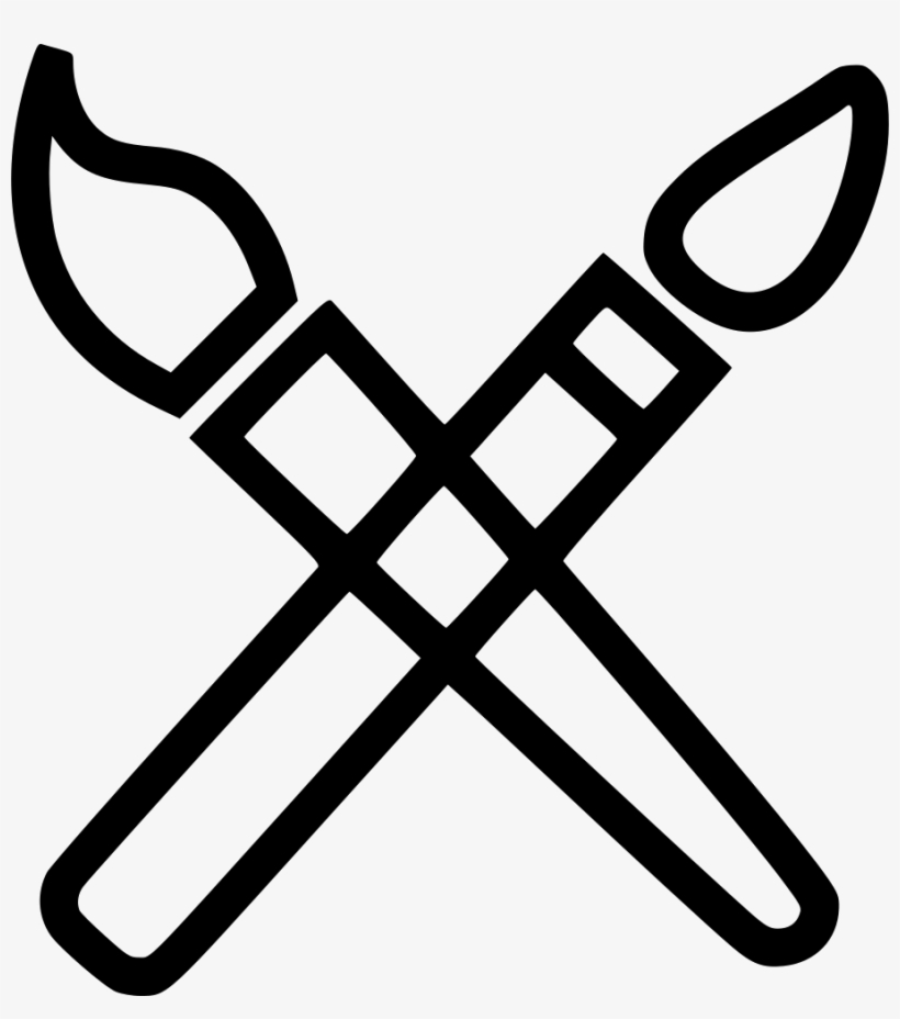 Two Paint Brushes Comments - Red Metal Outdoor Folding Chairs, transparent png #5120730