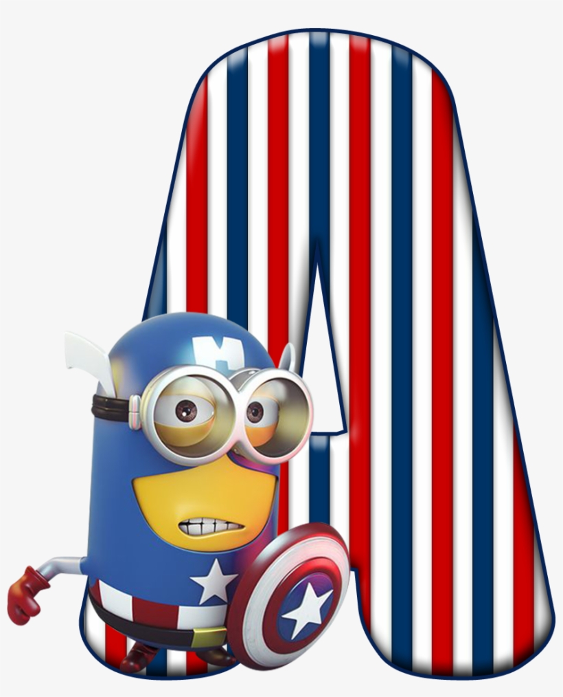 *✿**✿*a*✿**✿*de Alfabeto Decorativo - Captain America Minion, transparent png #5121105
