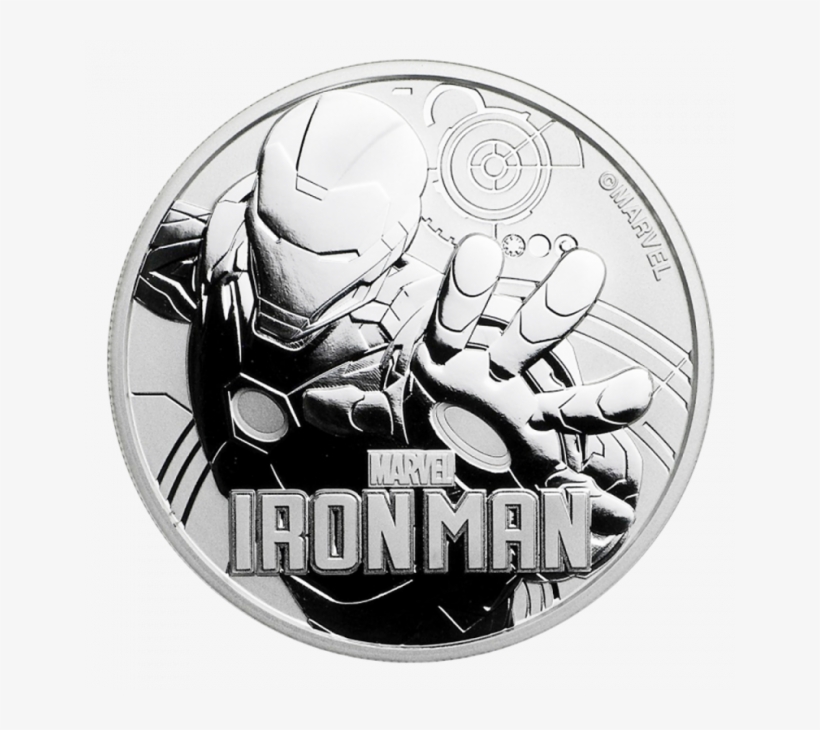 1 Oz Marvel's Ironman Silver Coin Front - Iron Man, transparent png #5121576