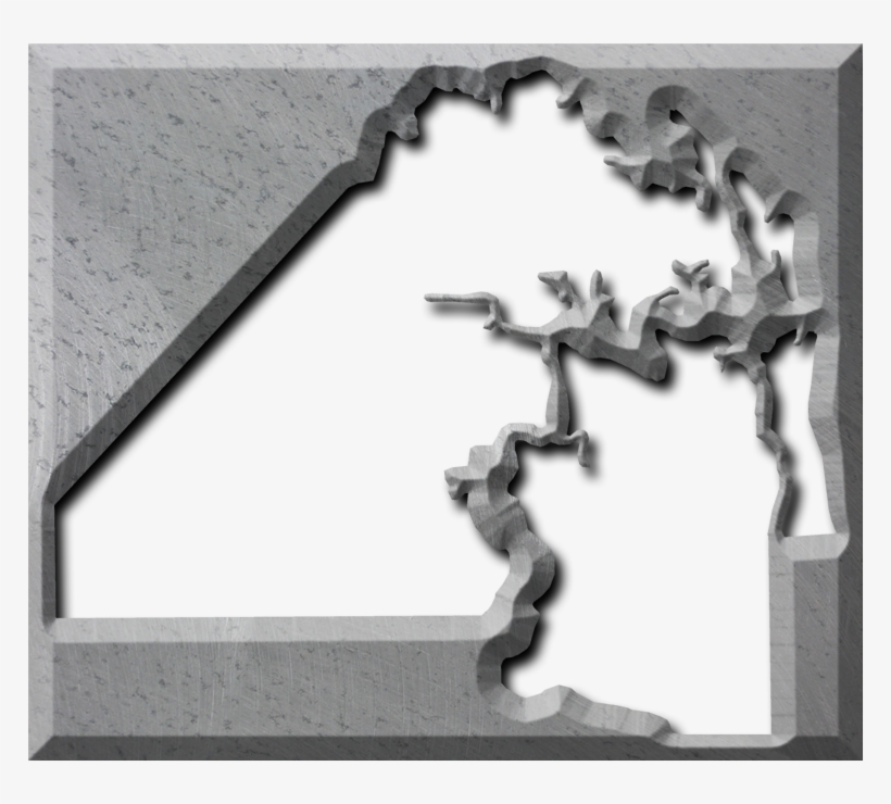 A Map Of Duval With The Map Area Carved Out Of A Rough - Monochrome, transparent png #5121973