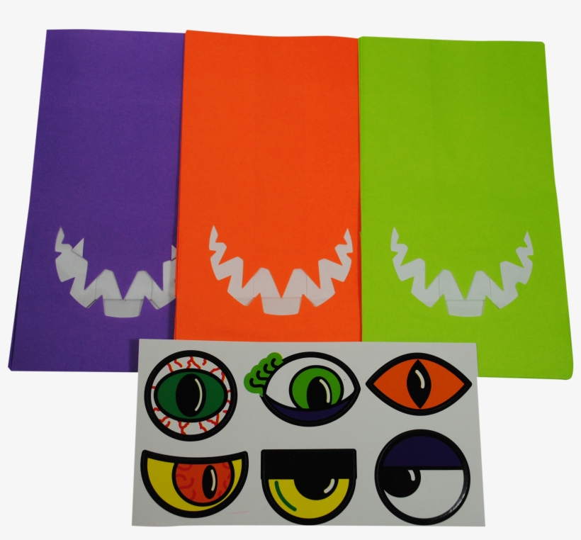 Monster Halloween Treat Bags - Treat Bag Kit Makes 6-monster Mouth, transparent png #5121974