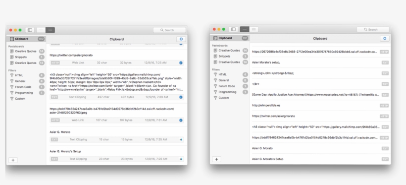 The Main Pastebot Window Expanded And Compact (right) - Design, transparent png #5122017
