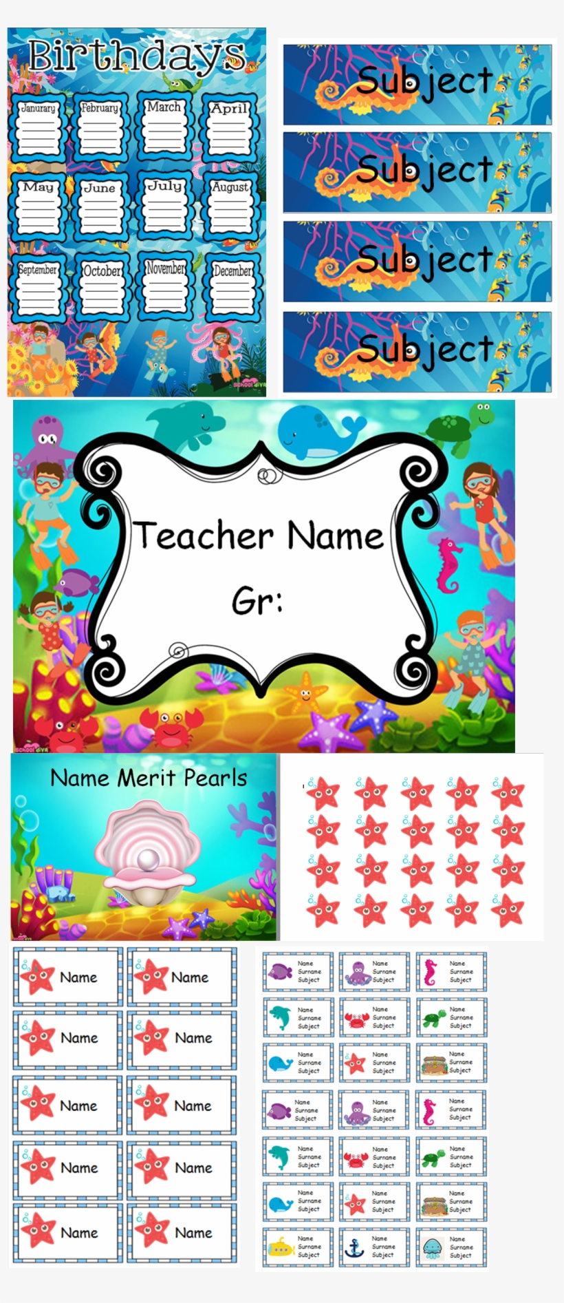 Classroom Theme - Underwater, transparent png #5124303