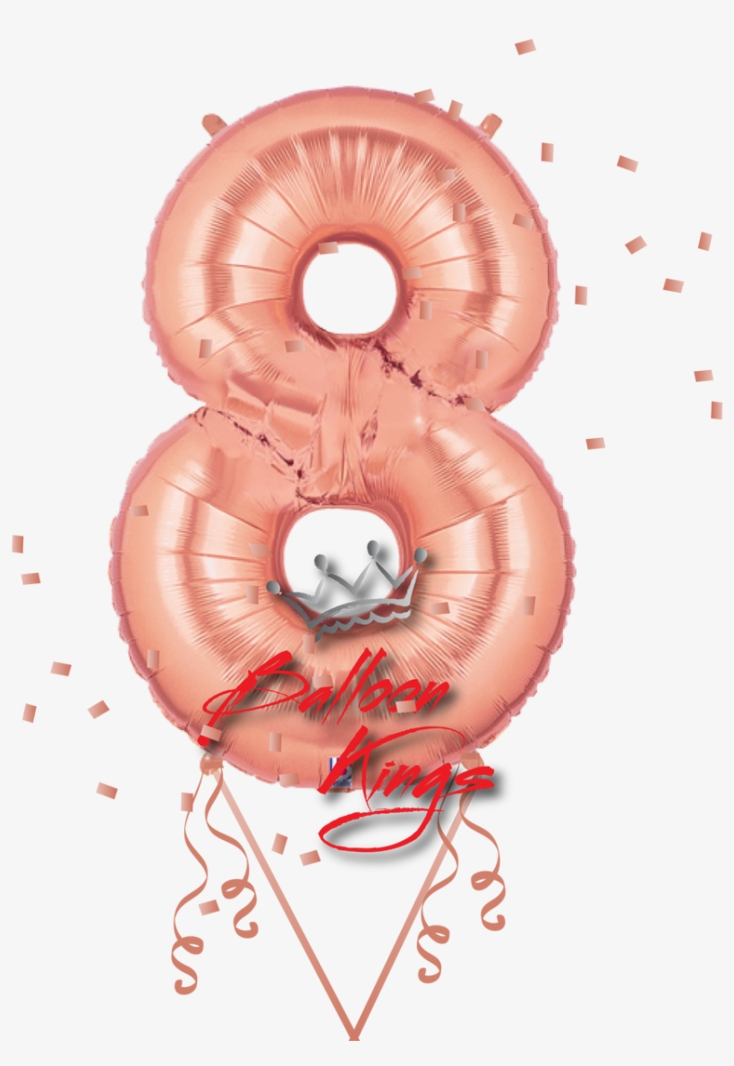 Rose Gold Number - Rose Gold Number 8 Mylar Balloon, transparent png #5126991