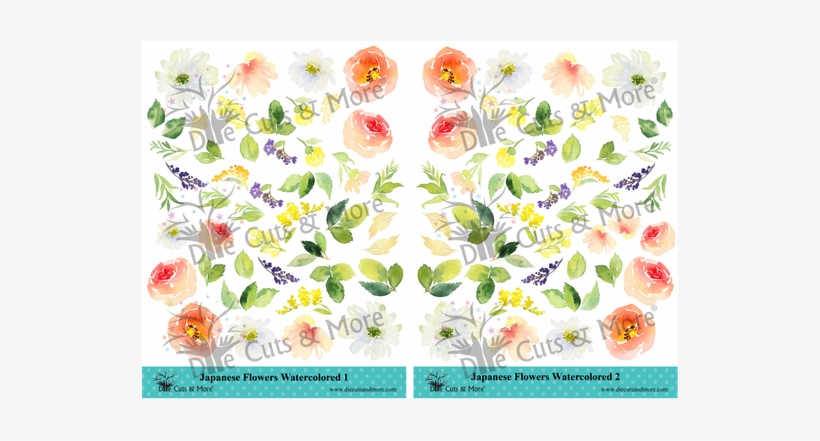 Japanese Flowers Watercolored - Flower, transparent png #5127768