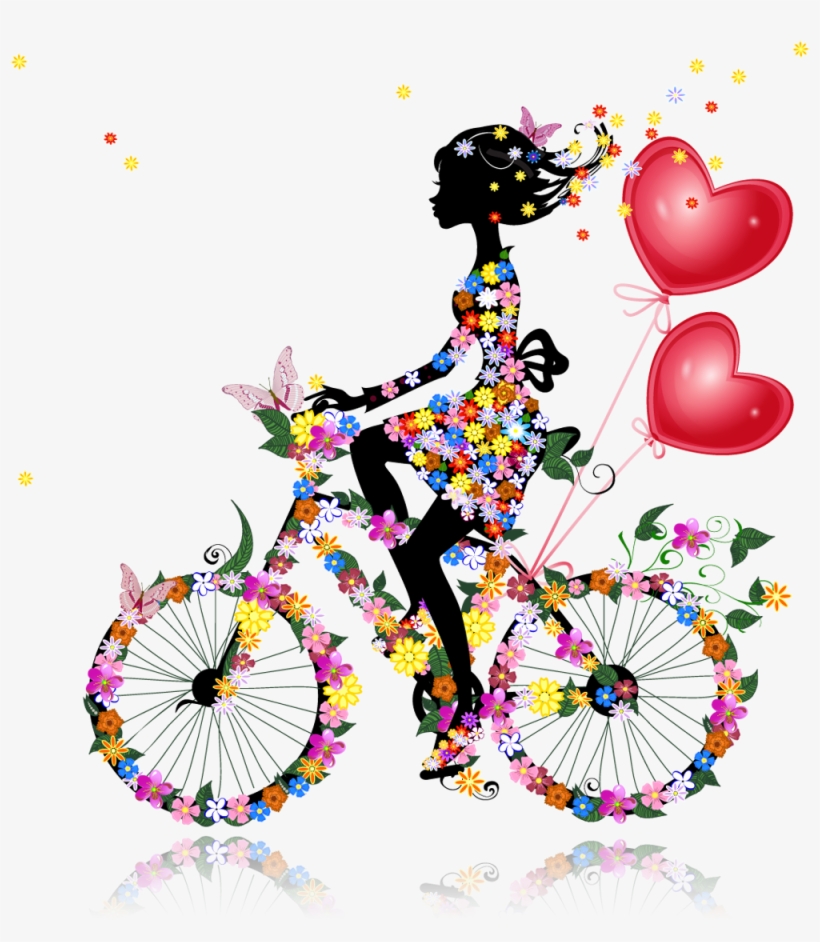 Chicas Con Flores Y Mariposas Multicolor Girl Silhouette, - Imagenes De Flores Y Mariposas Animadas, transparent png #5128465