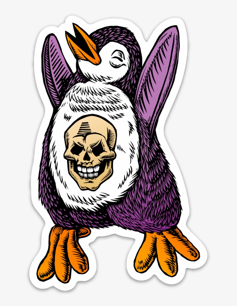 Image Of Skull Penguin Sticker, transparent png #5131555