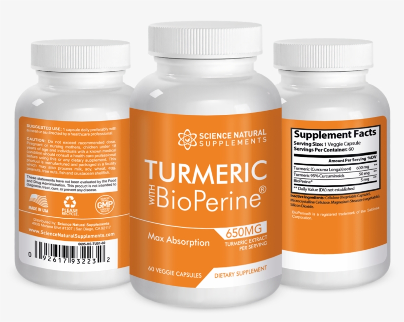 Science Natural Turmeric With Bioperine, transparent png #5132378