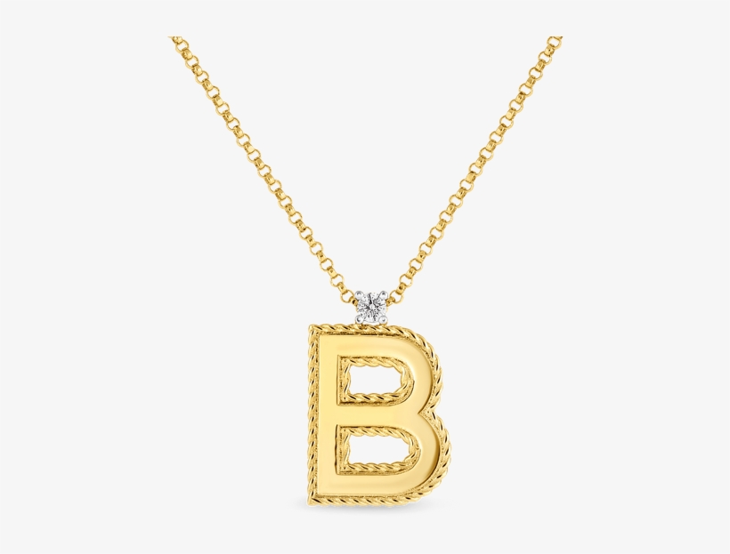 Roberto Coin Block Letter Pendant " - Necklace, transparent png #5133124