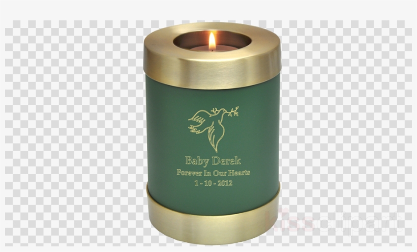 Baby Urn Sage Green Candle Holder Memorial Actual Hands - Clip Art, transparent png #5135650