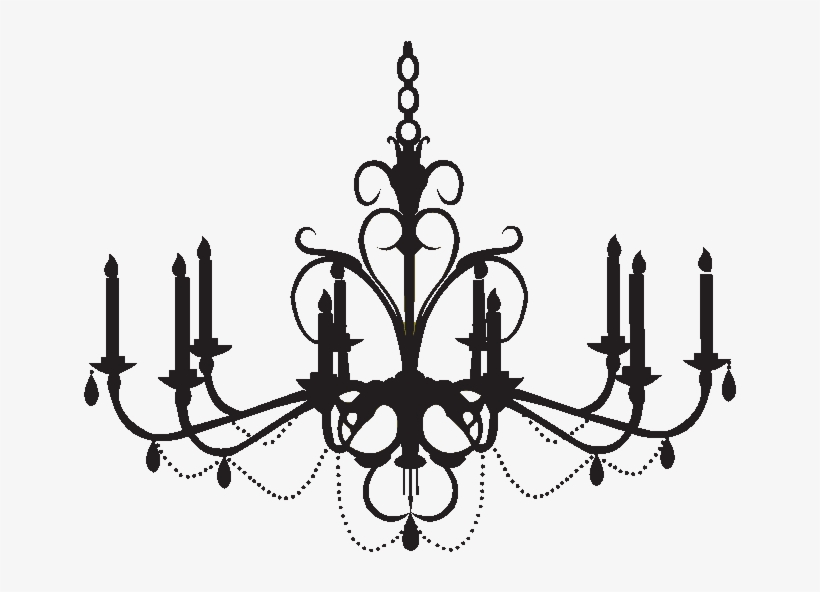 Chandelier Clipart Easy - Stickalz Llc Chandelier Vinyl Wall Art Decal Sticker, transparent png #5135893