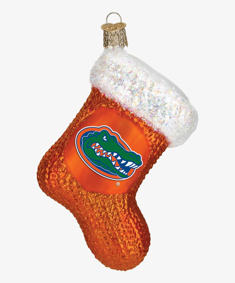 Florida Gators Stocking Glass Christmas Ornament - Cincinnati Bengals Stocking Ornament, transparent png #5136323