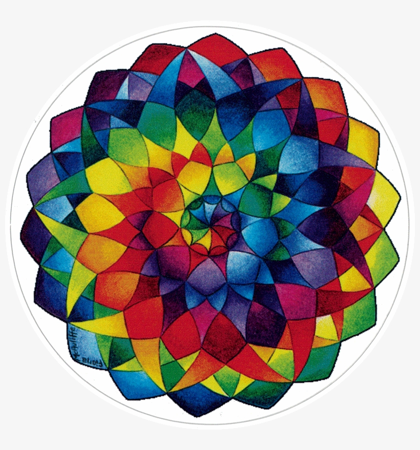 Window Sticker / Decal - Rainbow Mandala Sticker, transparent png #5139850