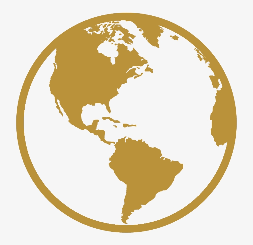 Gold Globe - World Map, transparent png #5140145