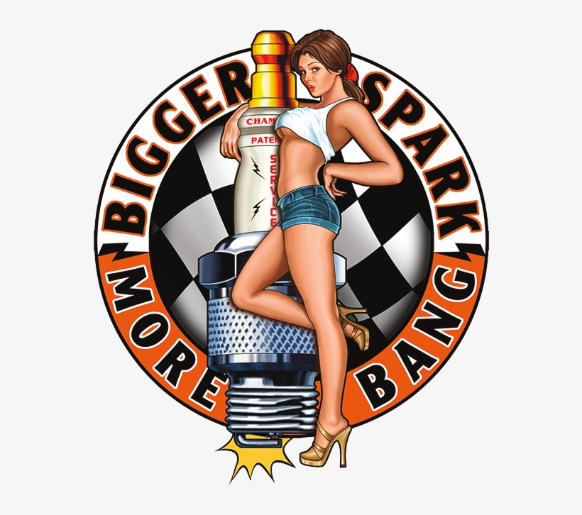 This Bigger Sparks Plasma Metal Sign Comes From The - Pin-up Model, transparent png #5140503