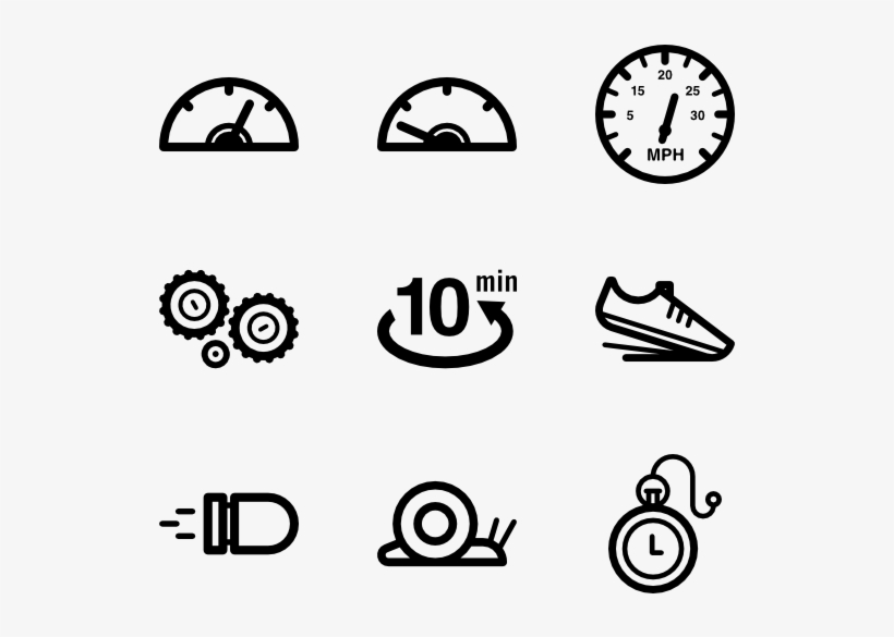 Speeddometer And Time - Speedometer Icons, transparent png #5141312