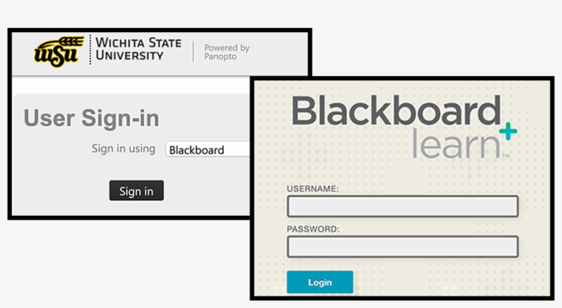 Sign In To Panopto Using Blackboard Option - Wichita State University, transparent png #5141847