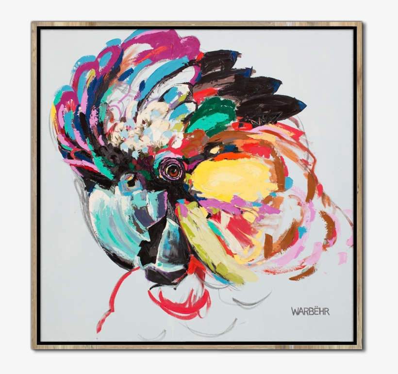 Black Cockatoo On Light Grey Art Print - Modern Art, transparent png #5144996