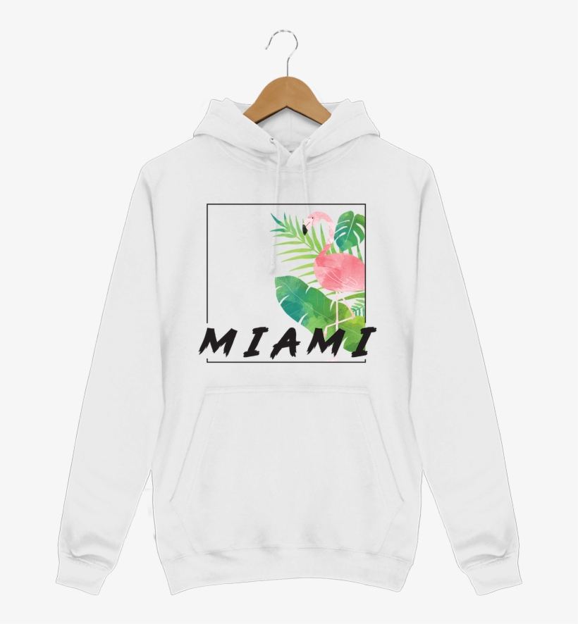 Hoodie Men Miami By Koios Design - Tropische Ananas-flamingo-babypartyeinladung Karte, transparent png #5145886