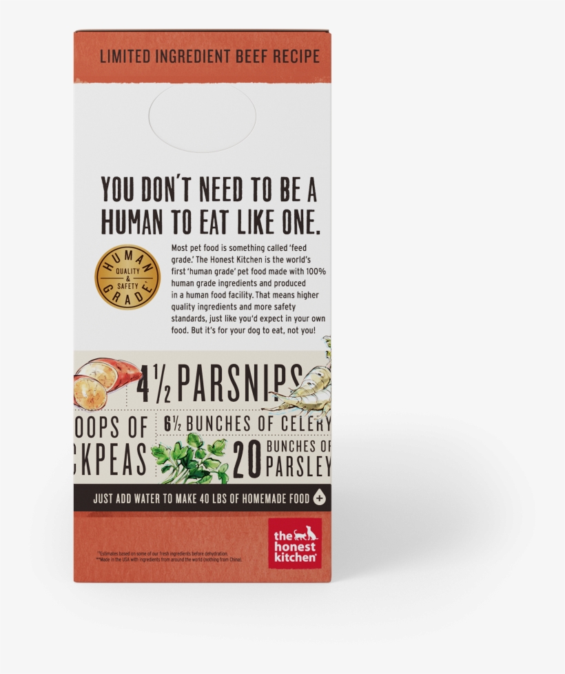 The Honest Kitchen Limited Ingredient Beef Recipe Dehydrated - Flyer, transparent png #5147633