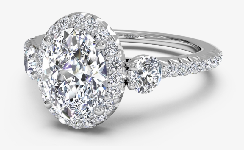 Top 5 Engagement Rings For The Glamour Girl - 1.70 Ct Oval Diamond Three Stone Engagement Ring 14k, transparent png #5148266