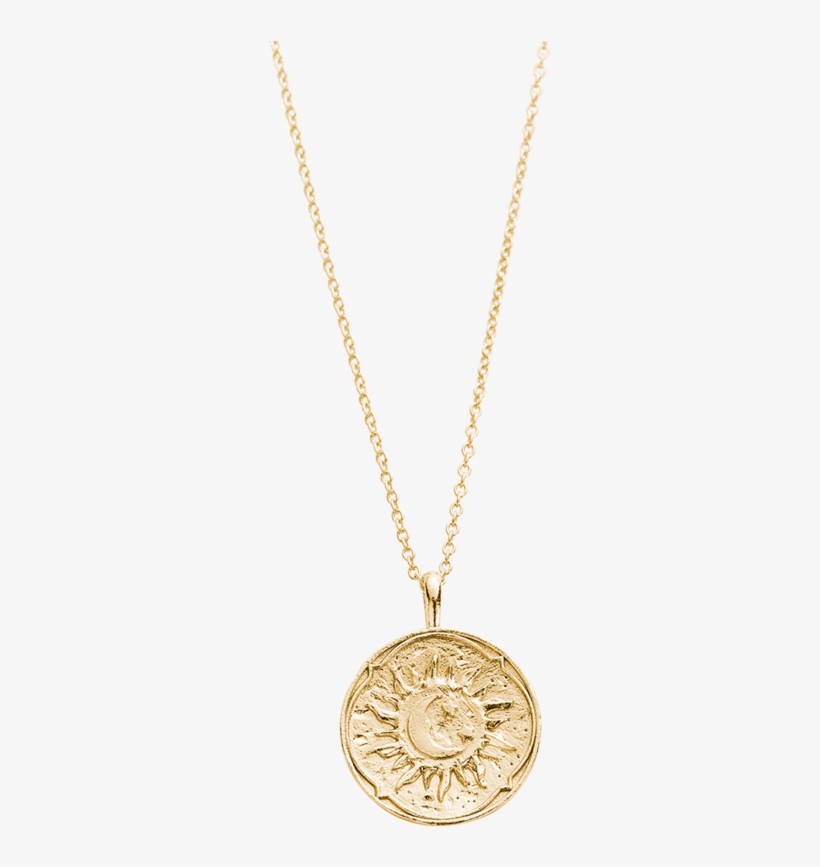 Golden Sun Coin Necklace Image - Locket, transparent png #5153529