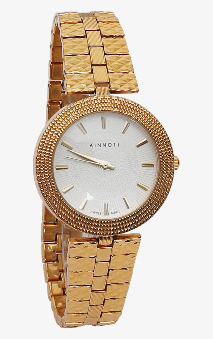 Analog Gold Plated White Dial Women's Watch - Gold, transparent png #5153579
