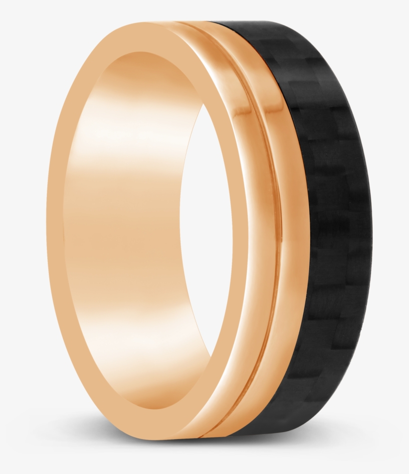 Tsar 8mm Rose Gold Plated Stainless Steel Carbon Fibre - Nwj Jewellery, transparent png #5153776