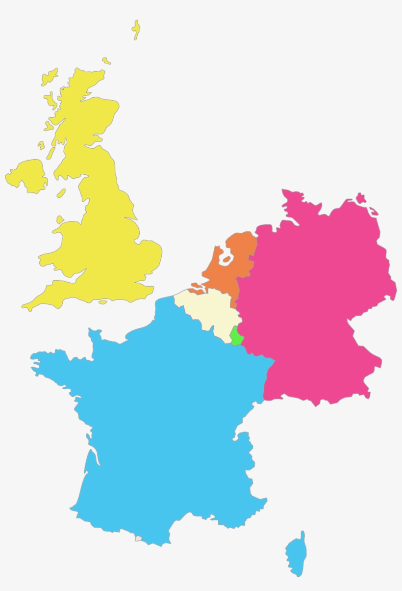 France, Geography, Europe, Netherlands - Blinde Kaart Belgie En Buurlanden, transparent png #5154268