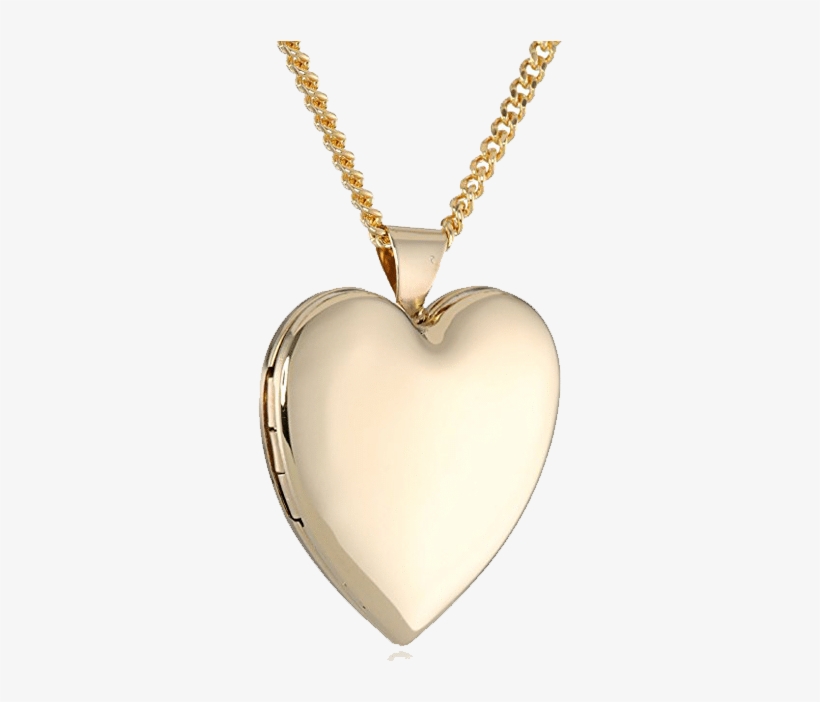 Hand Polished 18k Gold Plated Heart Chain Locket Necklace - Necklace, transparent png #5154420