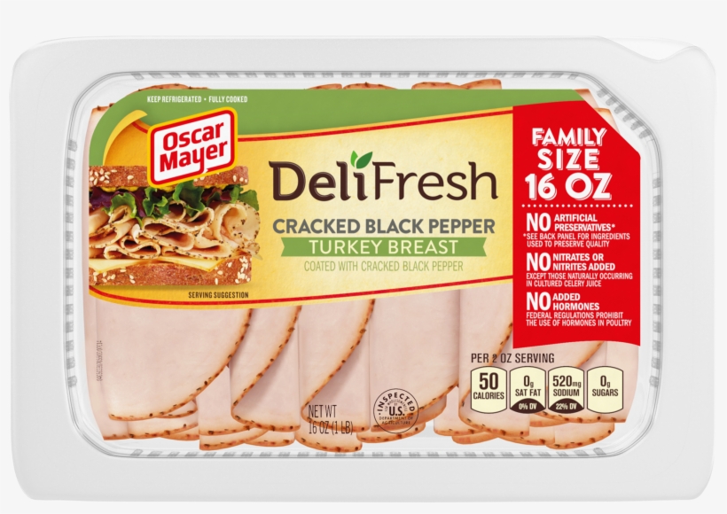 Oscar Mayer Deli Fresh Cracked Black Pepper Turkey - Oscar Mayer, transparent png #5158727