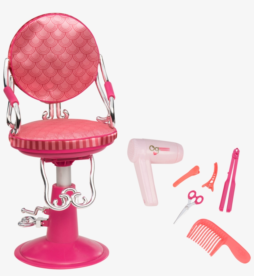 Sitting Pretty Salon Chair Coral And Pink - Our Generation Sitting Pretty Salon Chair, transparent png #5162832