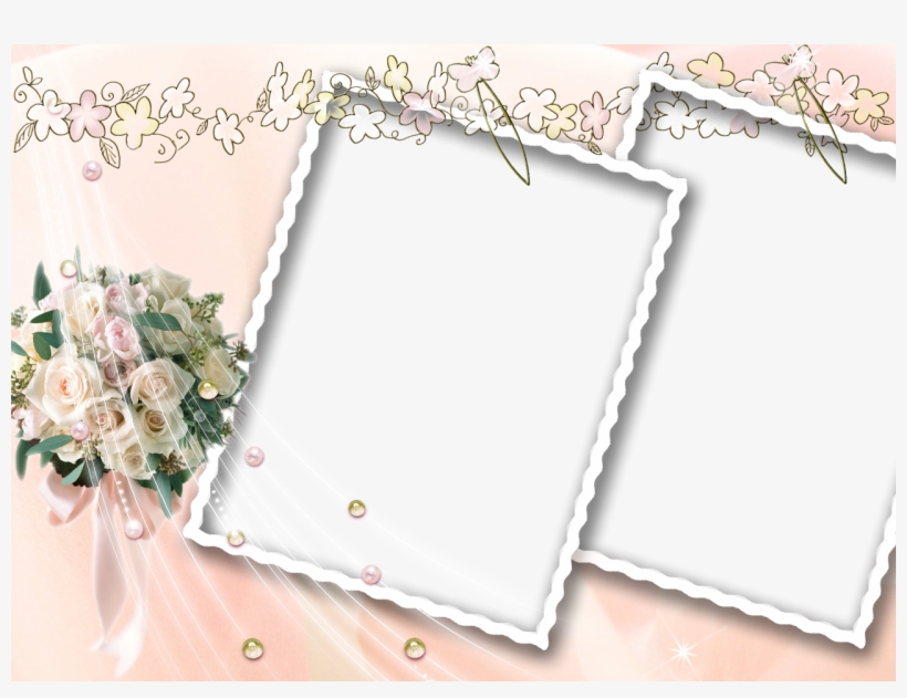 Wedding Frame Photoshop Psd Templates - Molduras De Fotos Romanticas De Casamento, transparent png #5163930