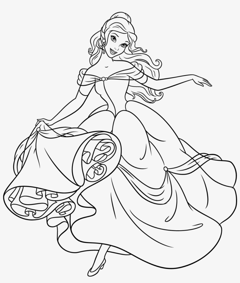 Graphic Free Belle Transparent Book Drawing - Công Chúa Bella To Mau, transparent png #5164336