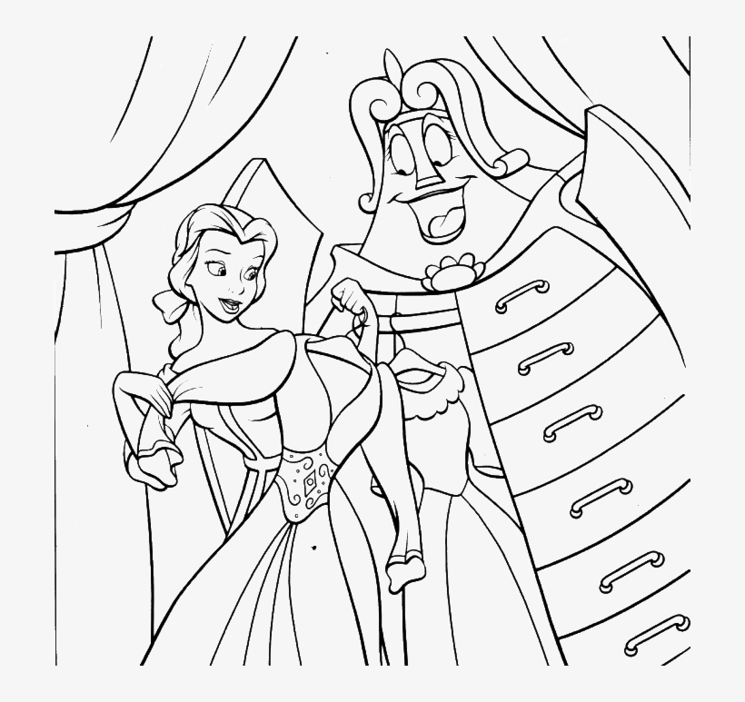Princess Belle Choose Clothes Coloring For Kids - Adult Disney Coloring Pages For Princess Belle, transparent png #5164457