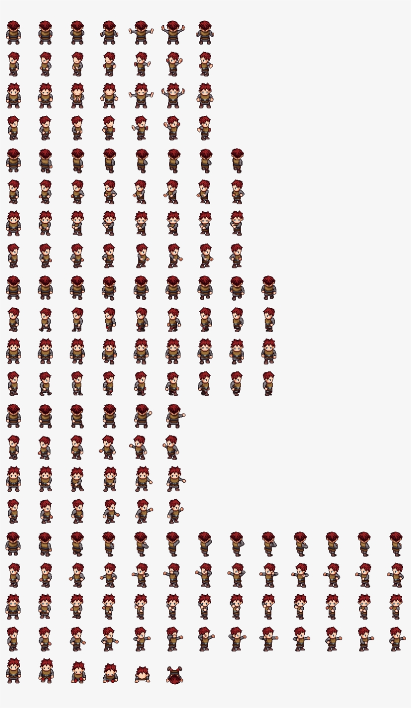 Universal Lpc Sprite Male 01 Full - Pixel Art Character Sprite Sheet, transparent png #5166072