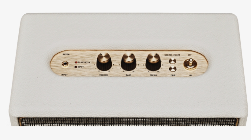 With Its Iconic Gold Script Logo, Gold Piping, Vinyl - Marshall Audio Acton Bluetooth Speaker - Cream, transparent png #5169491