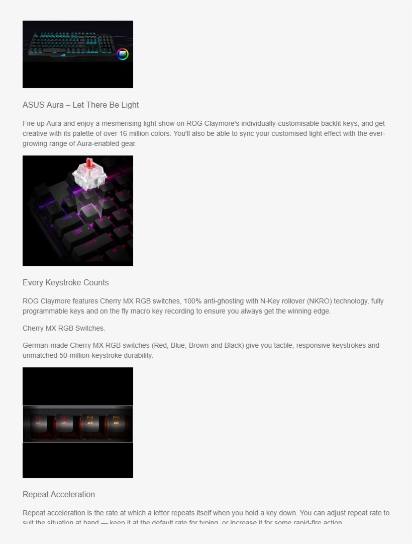 Asus Rog Claymore Rgb Mechanical Gaming Keyboard With, transparent png #5171112