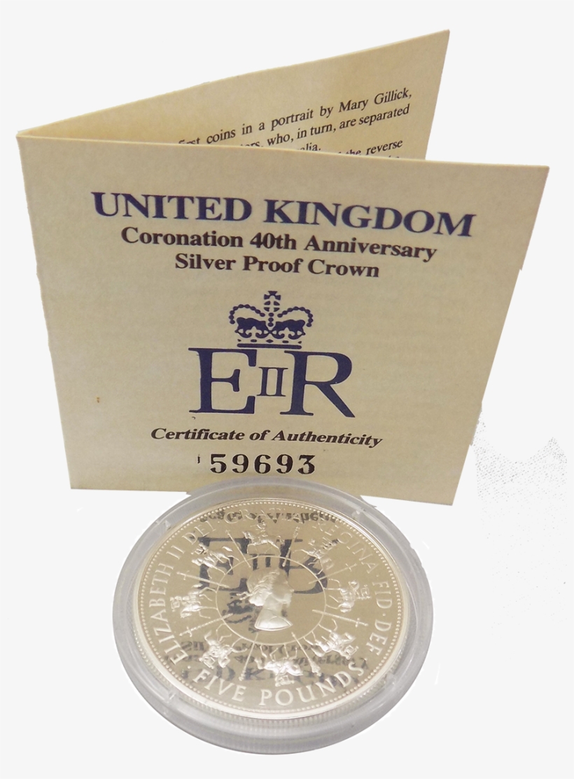 Pre-owned Uk 1993 Proof Coronation 40th Anniversary, transparent png #5172272