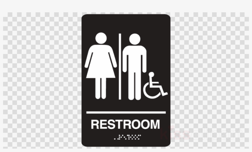 Cosco 98035 Restroom Sign,9 X 6in,wht/bk,vinyl,eng - Unisex Bathroom Sign, transparent png #5172681