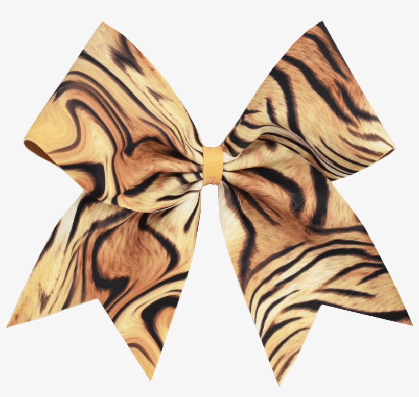 Tiger I Love Cheer® Hair Bow - Silk, transparent png #5173599