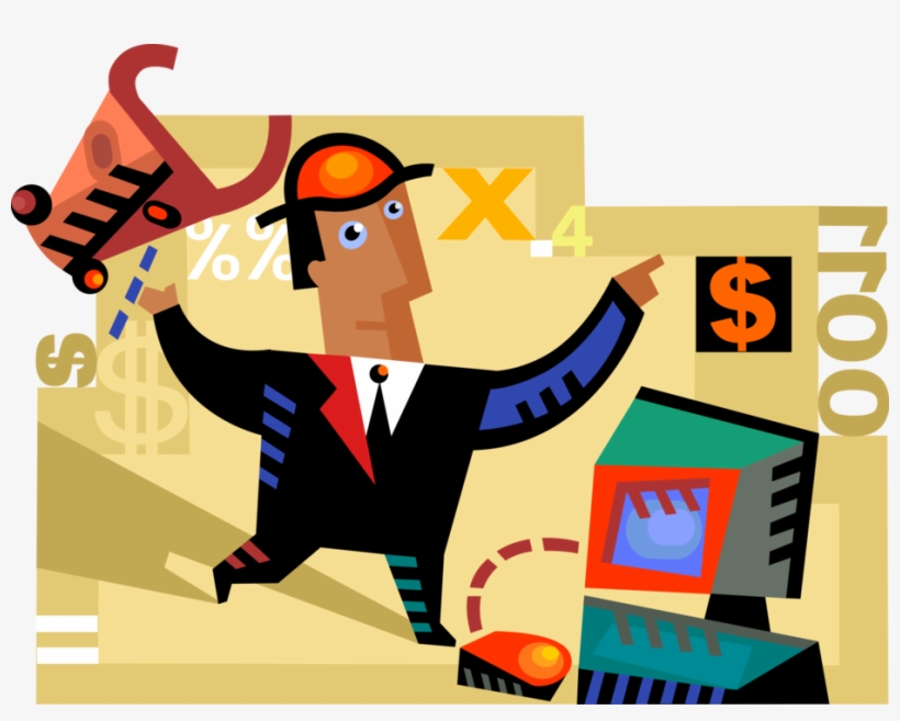 Vector Illustration Of Financial Investor Invests Money - Cartoon, transparent png #5175569