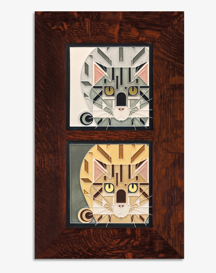 Charley Harper Double Catnip Framed Set, Oak Finish - Home Door, transparent png #5175934